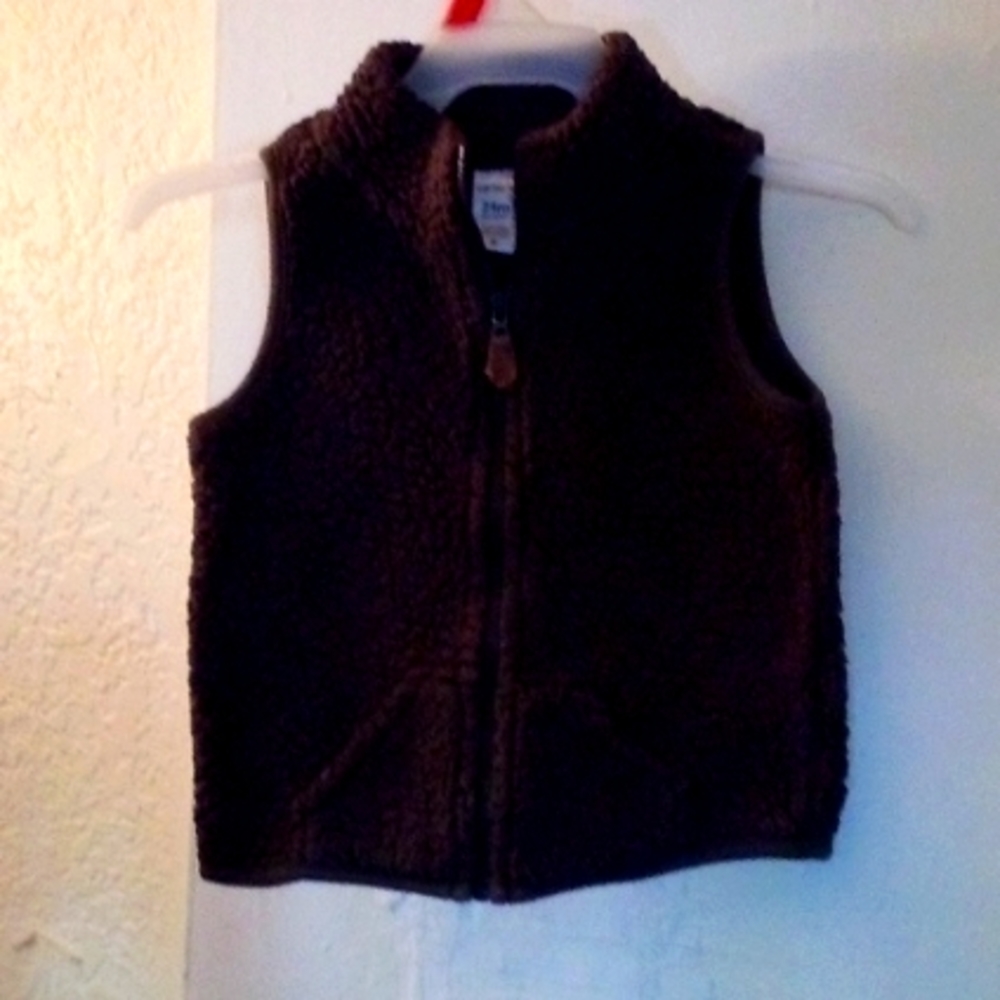 Brown vest with zipper vest.size 24 mo.